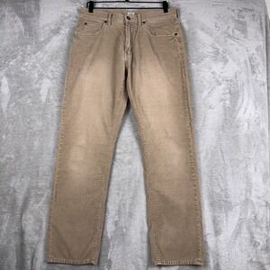 J Crew Corduroy Pants Mens 32x32 Beige Classic Straight 5‎ Pocket